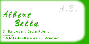 albert bella business card